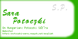 sara potoczki business card